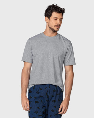 Camiseta básica manga corta con cuello redondo para hombre#color_717-gris-jaspe