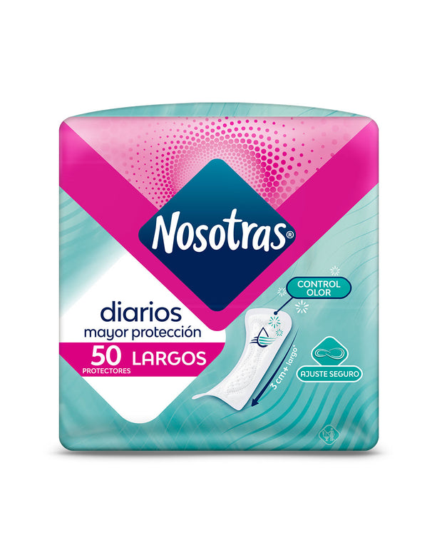 Protectores diarios nosotras largos x 50 unid