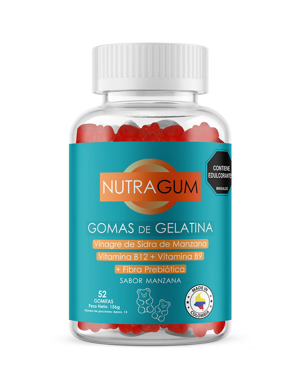 Nutragum Balance Plus: gomas de gelatina con vinagre de manzana,B9, B12 y fibra