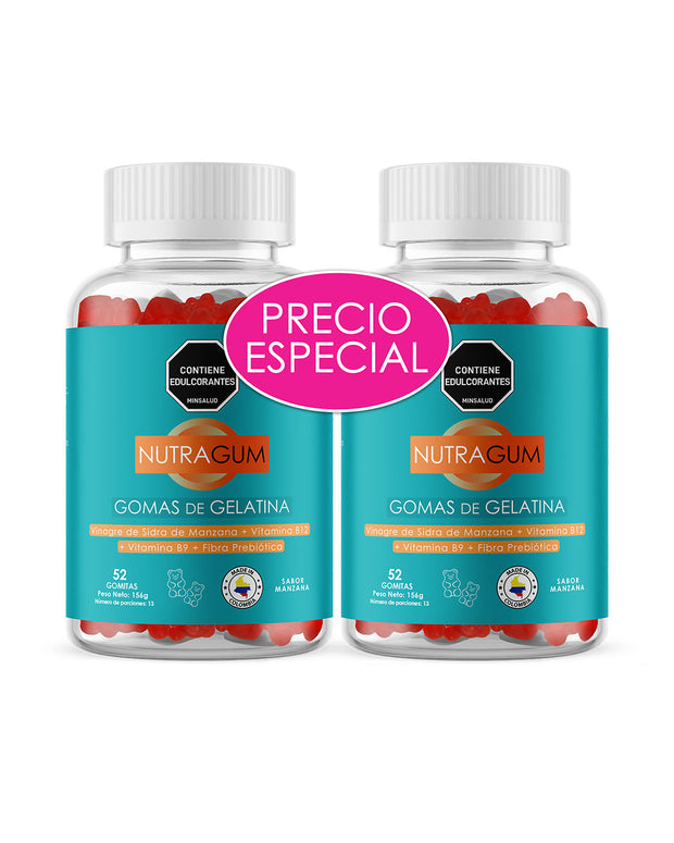 Pack x 2 Nutragum Gomas de Vinagre de Manzana