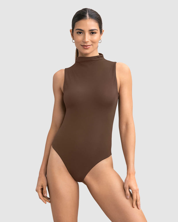 Body de cuello alto con control de abdomen