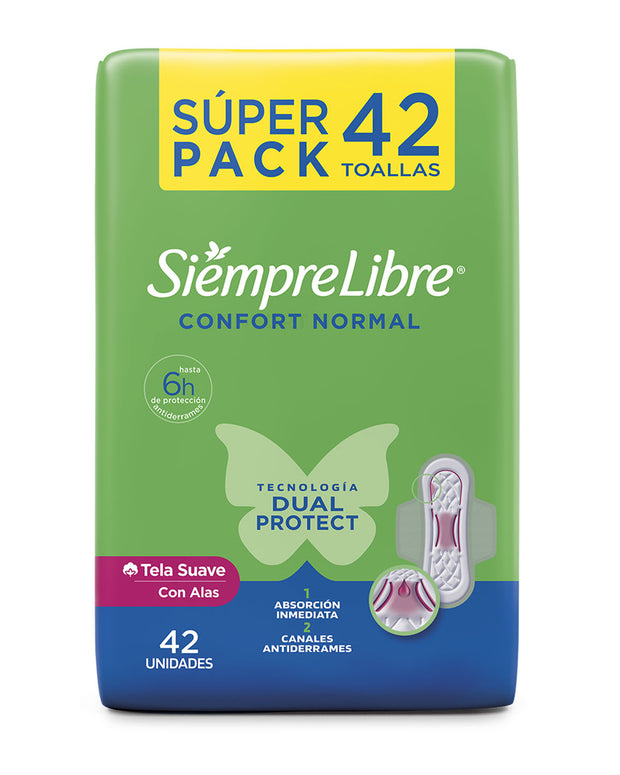 Toallas Siempre Libre Alas 42 unidades