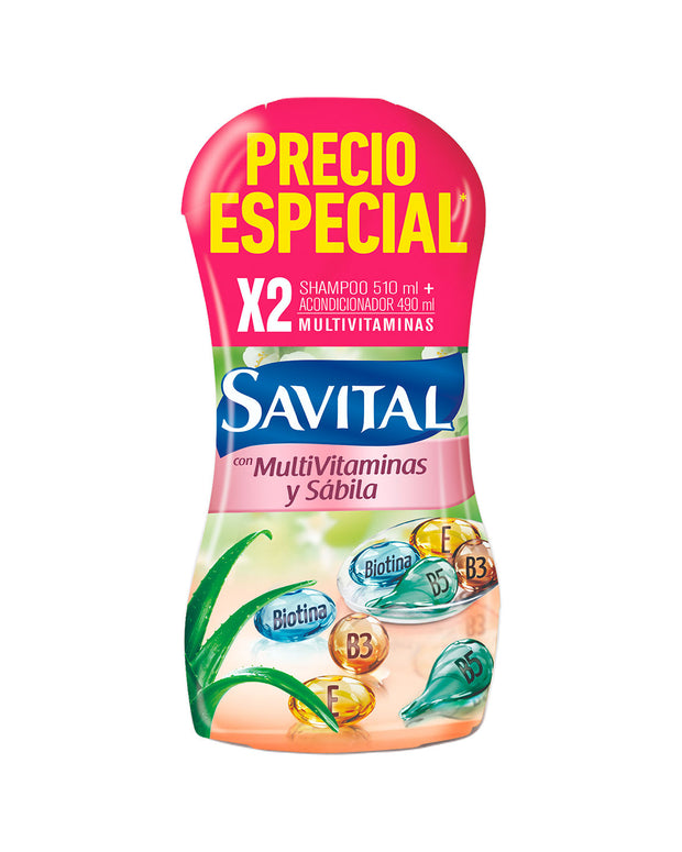 Shampoo savital 510 ml + Acondicionador 490 Ml
