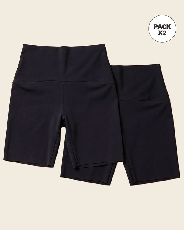 Paquete x 2 shorts de control moderado aspecto invisible con fajón antideslizante