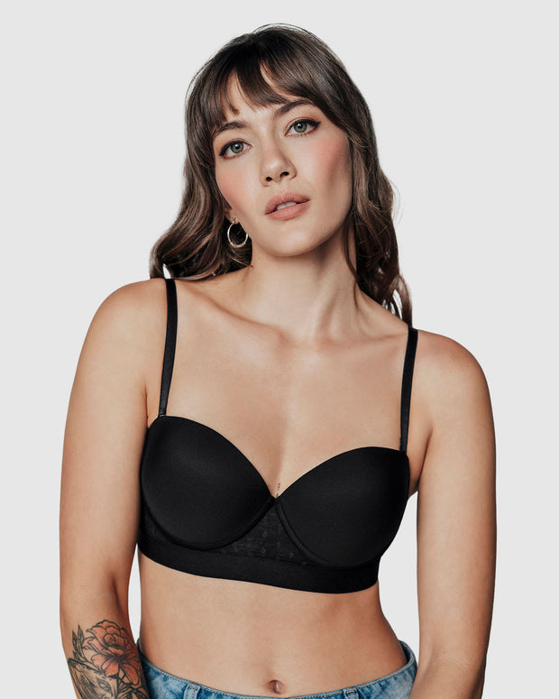 Brasier balconet con realce alto y espalda en tul