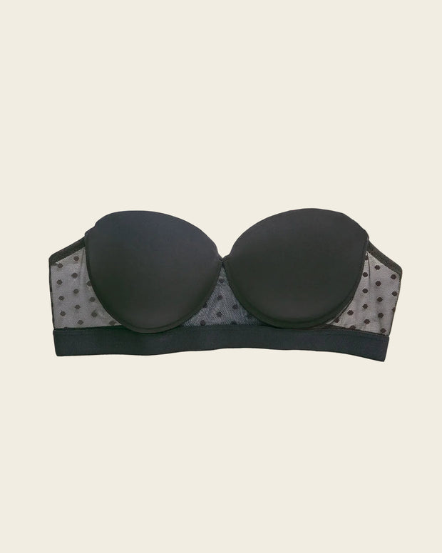 Brasier balconet con realce alto y espalda en tul