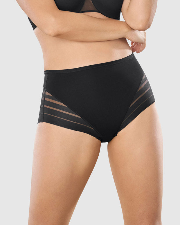 Panty faja clásico con control moderado de abdomen y bandas en tul