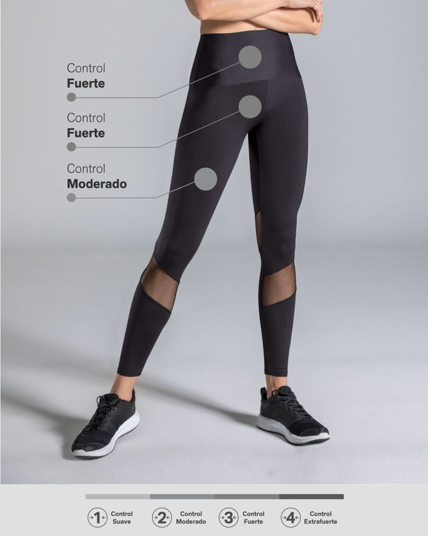 Legging de control con transparencias y tecnología copper