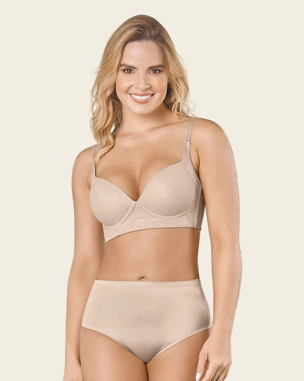 Panty clásico pierna alta con excelente cubrimiento tela suave