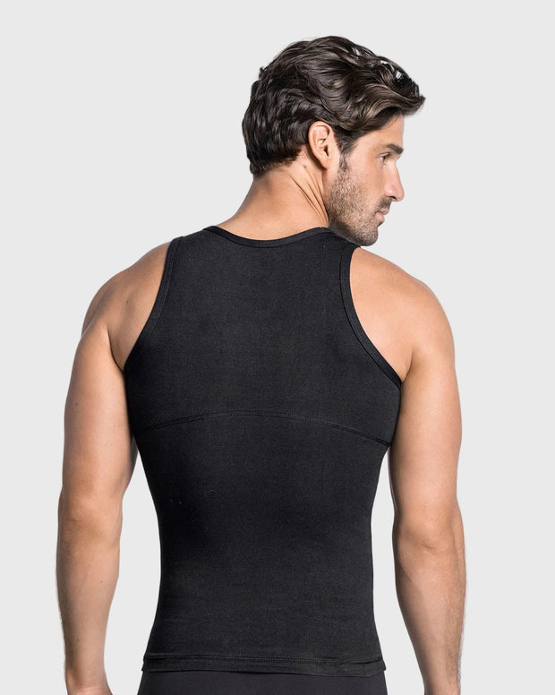 Camiseta de compresión moderada en abdomen y zona lumbar en algodón elástico