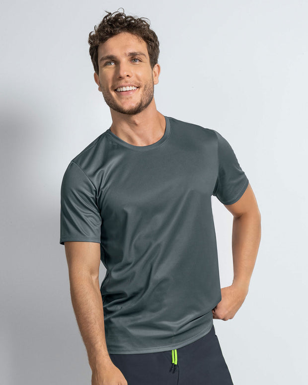 Camiseta deportiva masculina semiajustada de secado rápido