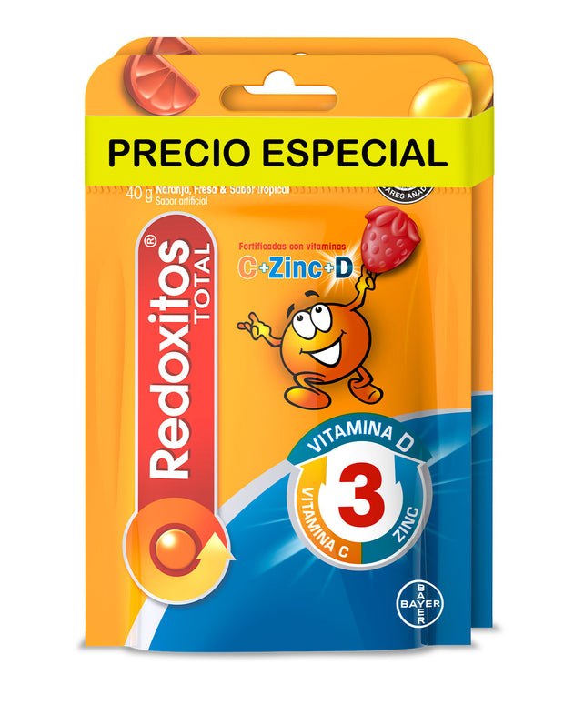 Redoxitos® Total Vitaminas C + D + Zinc x 25 gomas x 2 Und
