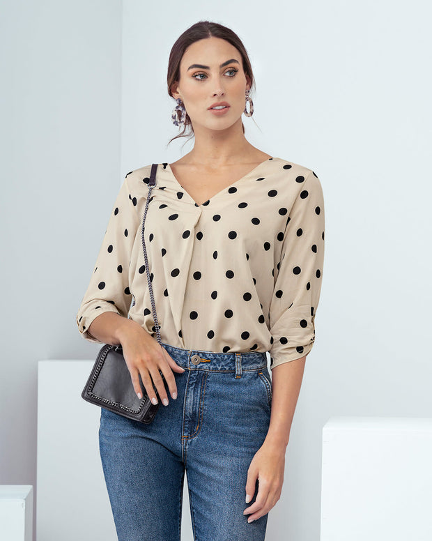 Blusa manga 3/4 con charretera no funcional