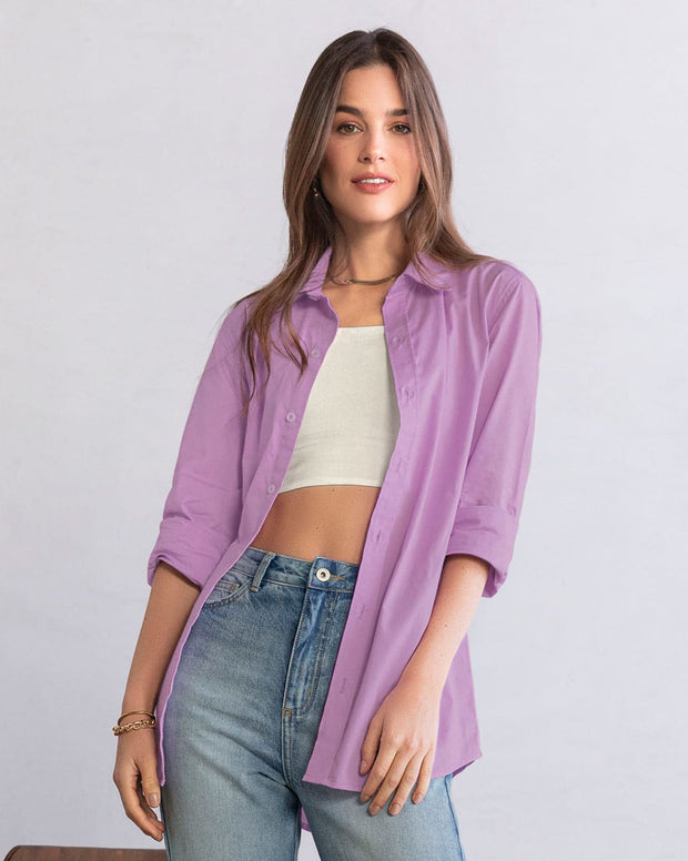 Blusa manga larga oversize con perilla funcional