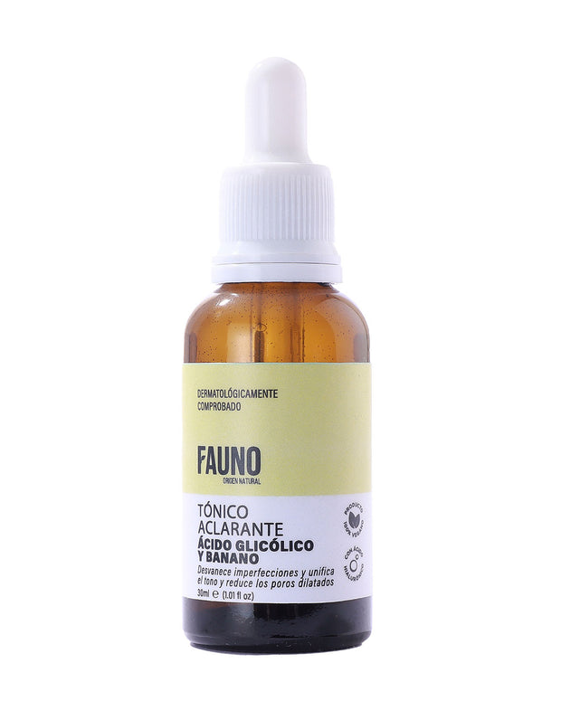 Fauno tónico aclarante ácido glicólico y banano 30ml