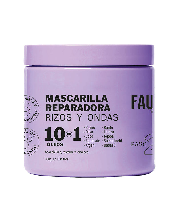 Mascarilla profunda 10 oleos rizos y ondas Fauno 300g