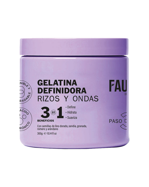 Gelatina definidora 3 en 1 rizos y ondas Fauno 300g
