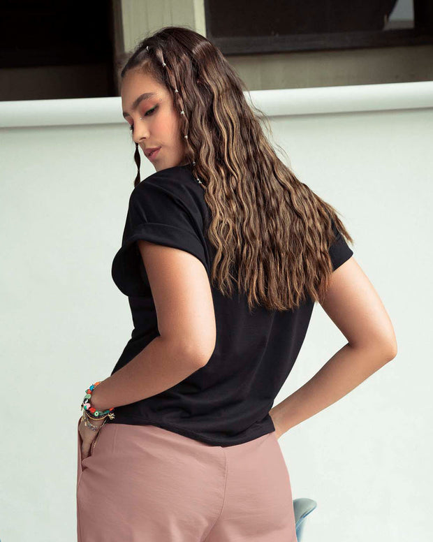 Camiseta con cuello redondo