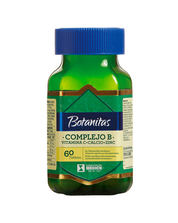 Complejo B + Vitamina C + Calcio + Zinc x 60 Tabletas