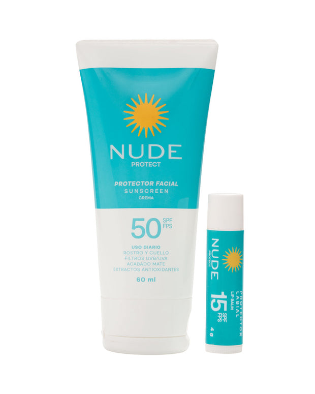 Protector facial spf50 + gratis bálsamo labial spf15