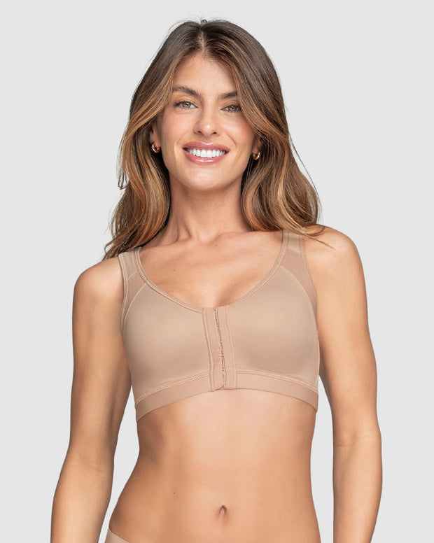 Brasier facilitador de postura con control de volumen del busto multi/functional