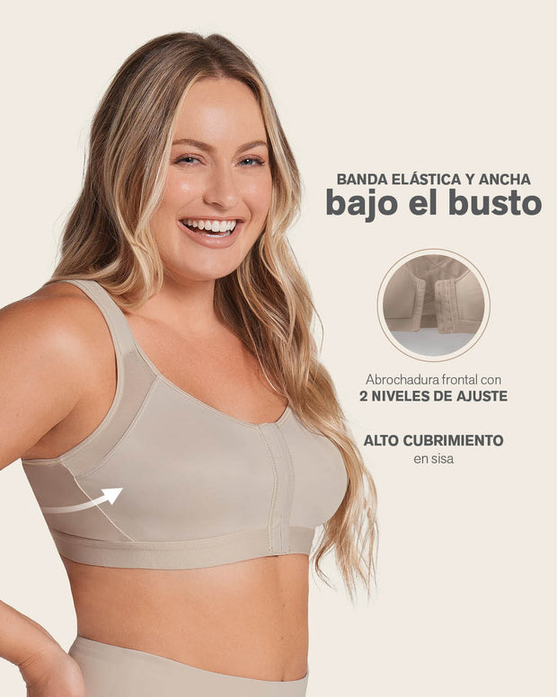 Brasier facilitador de postura con control de volumen del busto multi/functional