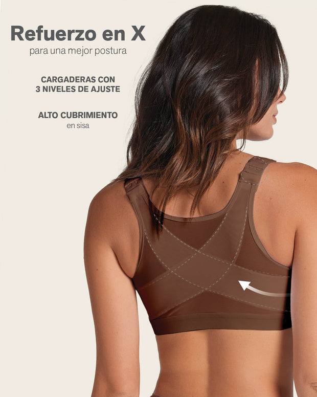 Brasier facilitador de postura con control de volumen del busto Multi/Functional