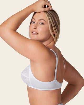 Brasier clásico sin arco con copas en encaje#color_000-blanco