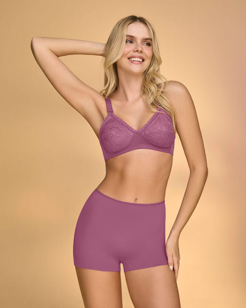 Brasier clásico sin arco con copas en encaje#color_402-morado