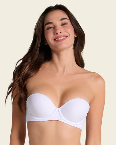 Brasier strapless de doble realce que aumenta dos tallas de copa#color_000-blanco