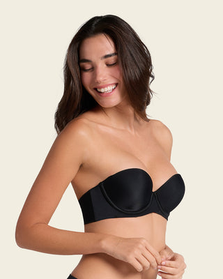Brasier strapless de doble realce que aumenta dos tallas de copa#color_700-negro