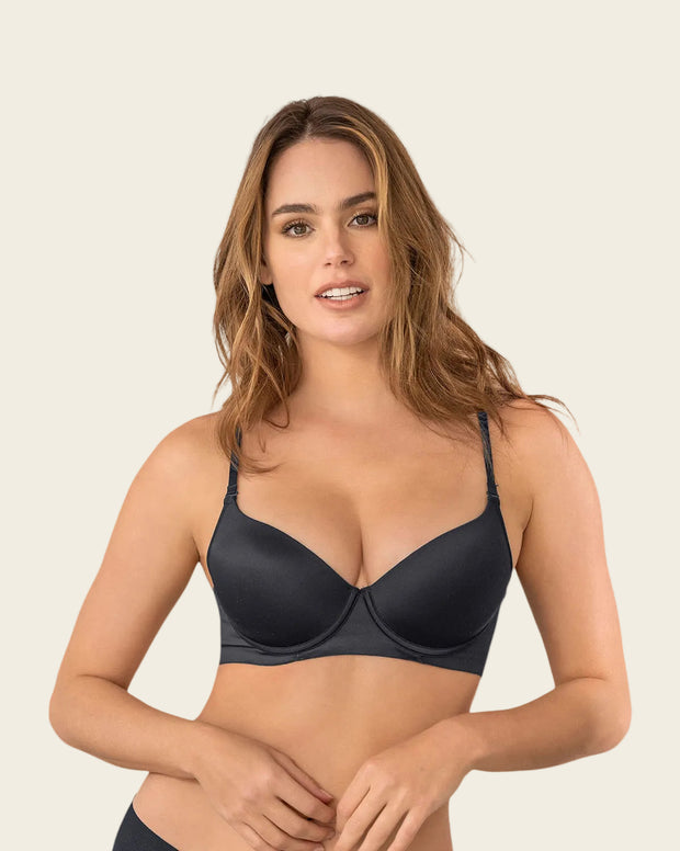 Brasier invisible de realce alto de copas con memoria y arco