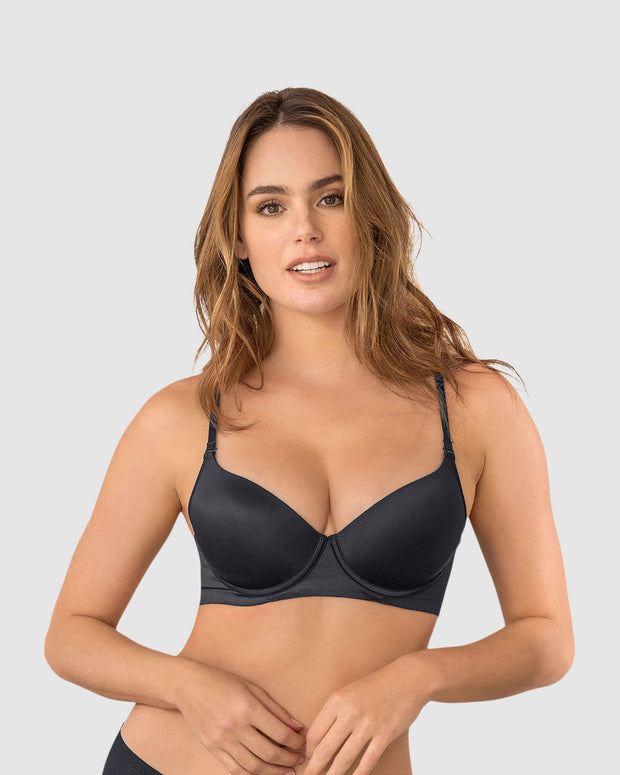 Brasier invisible de realce alto de copas con memoria y arco