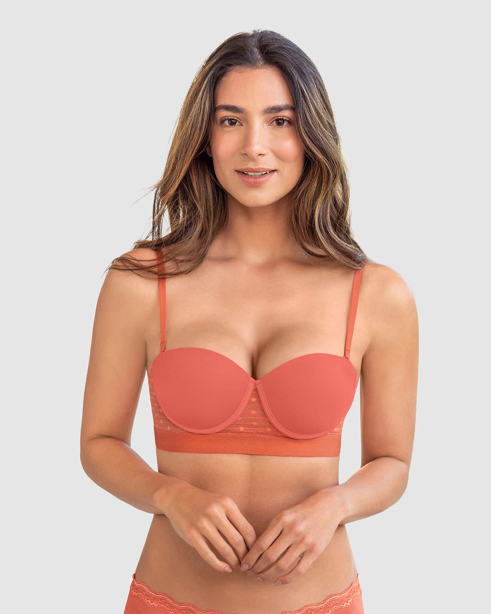 Brasier balconet con realce medio y espalda en tul