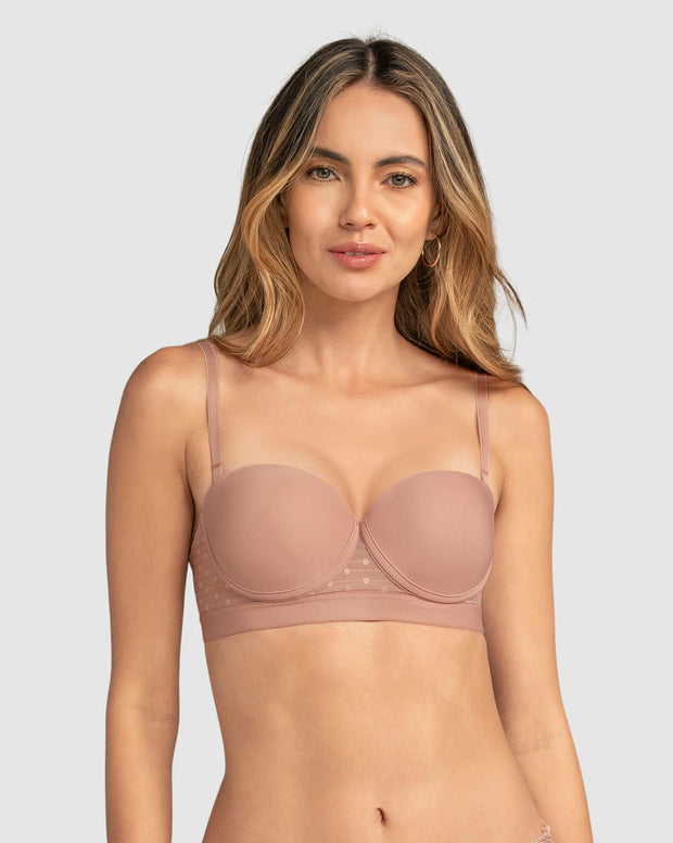 Brasier balconet con realce medio y espalda en tul