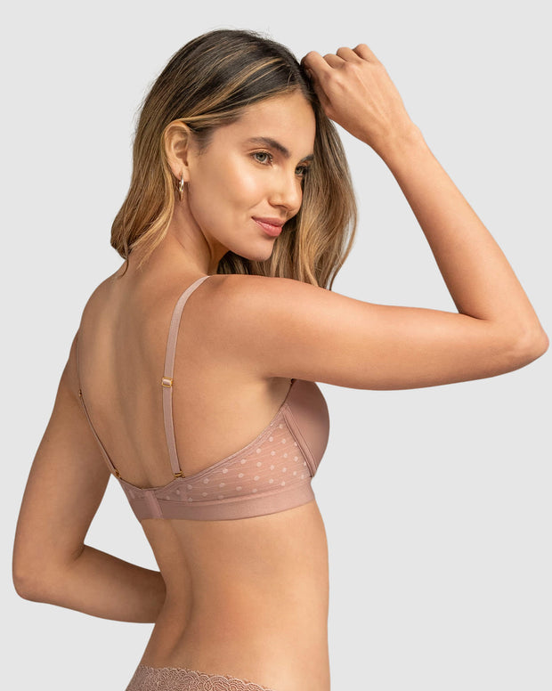 Brasier balconet con realce medio y espalda en tul