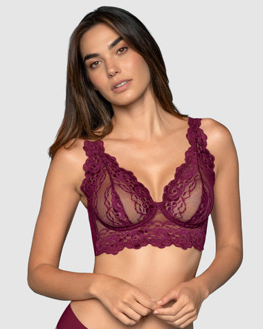 Brasier tipo bralette en encaje y transparencias#color_430-vino