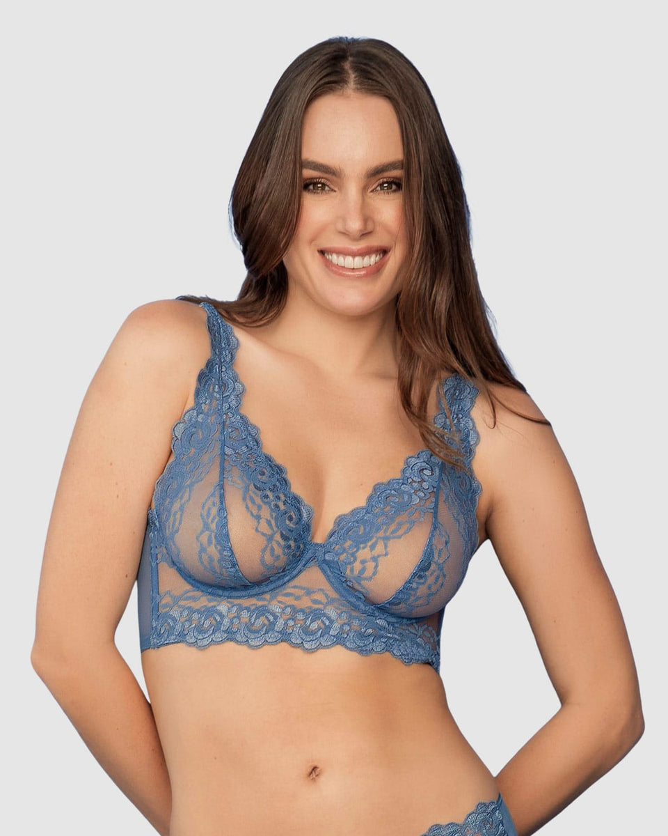 Brasier tipo bralette en encaje y transparencias