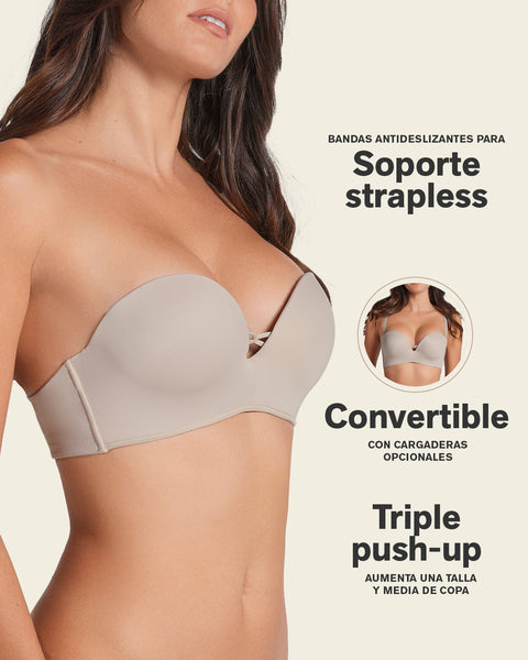 Brasier WOW de triple realce ideal como strapless#color_b71-turquesa