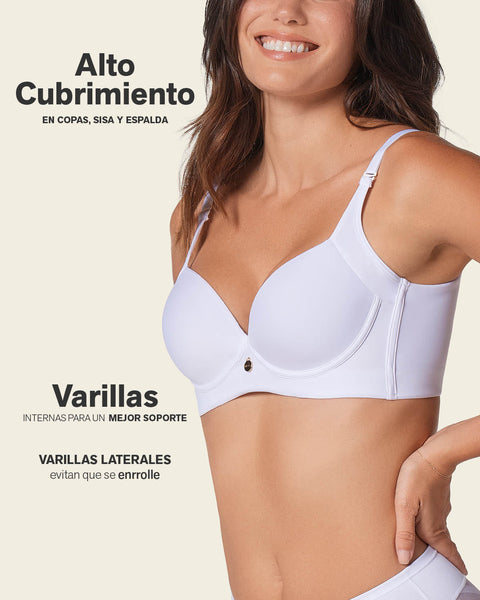 Paquete x2 brasieres de realce suave y cubrimiento alto en sisa y espalda cover bra#color_000-blanco