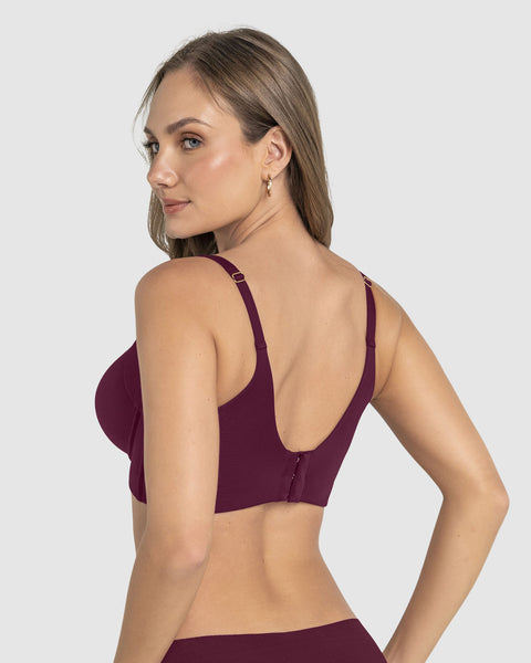 Brasier de realce suave y cubrimiento alto en sisa y espalda Cover Bra#color_430-vino