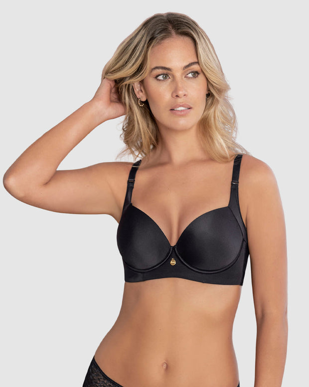 Paquete x2 brasieres de realce suave y cubrimiento alto en sisa y espalda cover bra