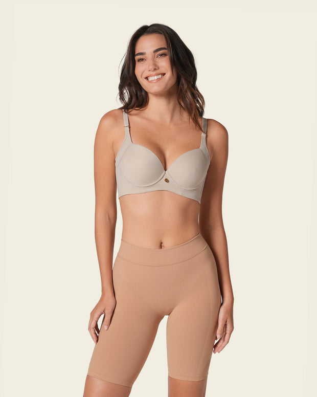 Brasier de realce suave y cubrimiento alto en sisa y espalda cover bra
