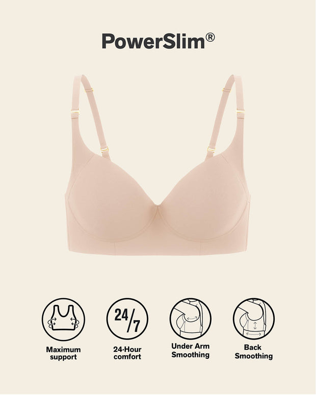 Cover Bra + Panty faja clásico con control en Café Claro