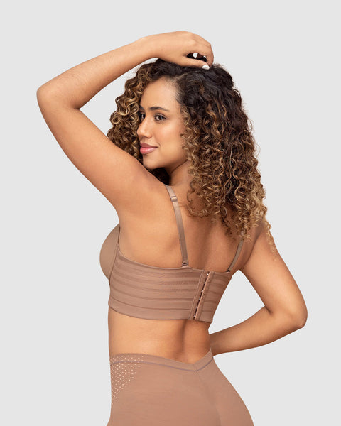 Paquete x2 brasieres tipo bustier support strapless#color_857-cafe