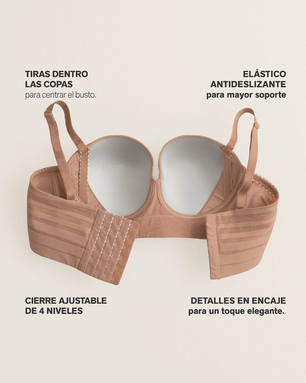 Paquete x2 brasieres tipo bustier support strapless