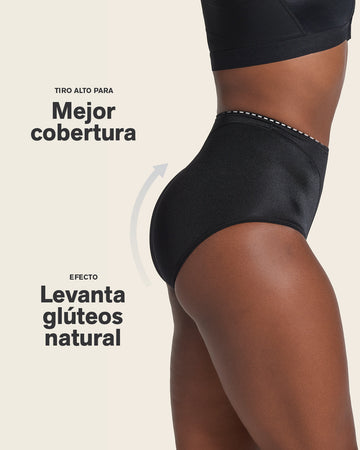 Panty clásico tiro alto de control de abdomen#color_700-negro
