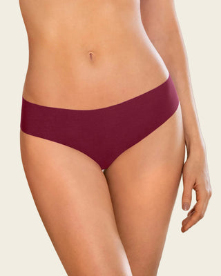 Panty brasilera invisible ultraplano sin elásticos y de pocas costuras#color_240-vino