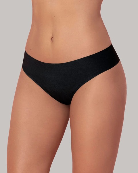 Paquete x5 panties brasilera invisible ultraplano sin elásticos y de pocas costuras#color_785-negro