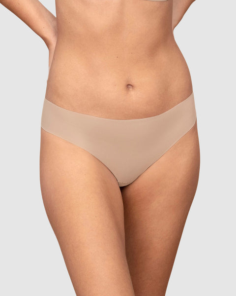 Paquete x 4 panties brasilera invisibles ultraplanos sin elásticos#color_802-cafe-claro